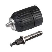 Flintronic Drill Chuck, Adapter with Drill Chuck 1.5-13mm Quick Connect Impact Driver, Quick Change Hex Shank (Key Include) Automatic Lock